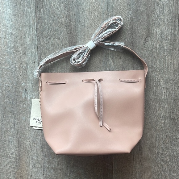 Kayla + Ava Vegan Leather Dusty Rose Bucket Bag - Picture 4 of 8